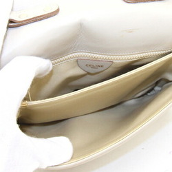 CELINE Triomphe shoulder bag, ivory beige leather, old, women's,