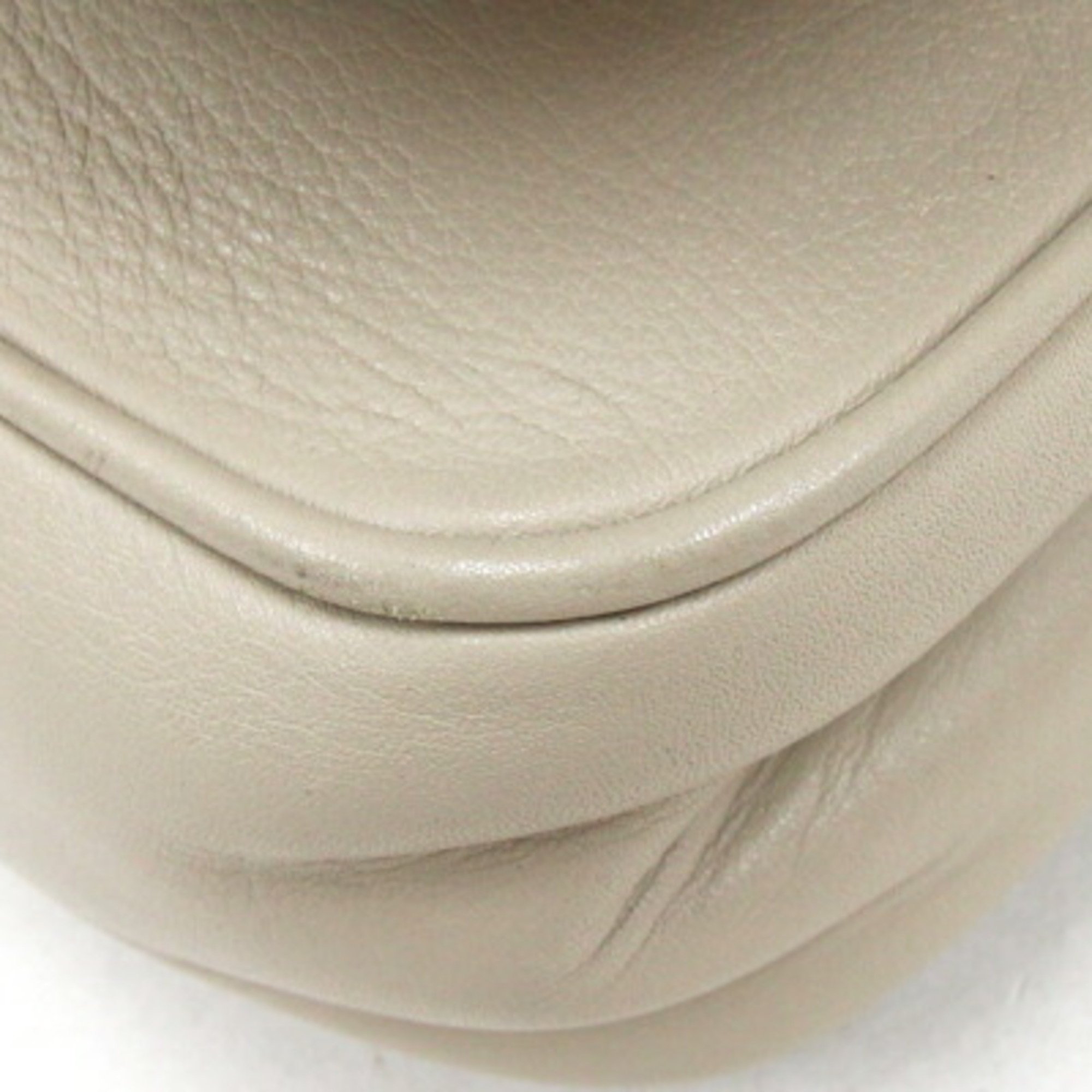 CELINE Triomphe shoulder bag, ivory beige leather, old, women's,