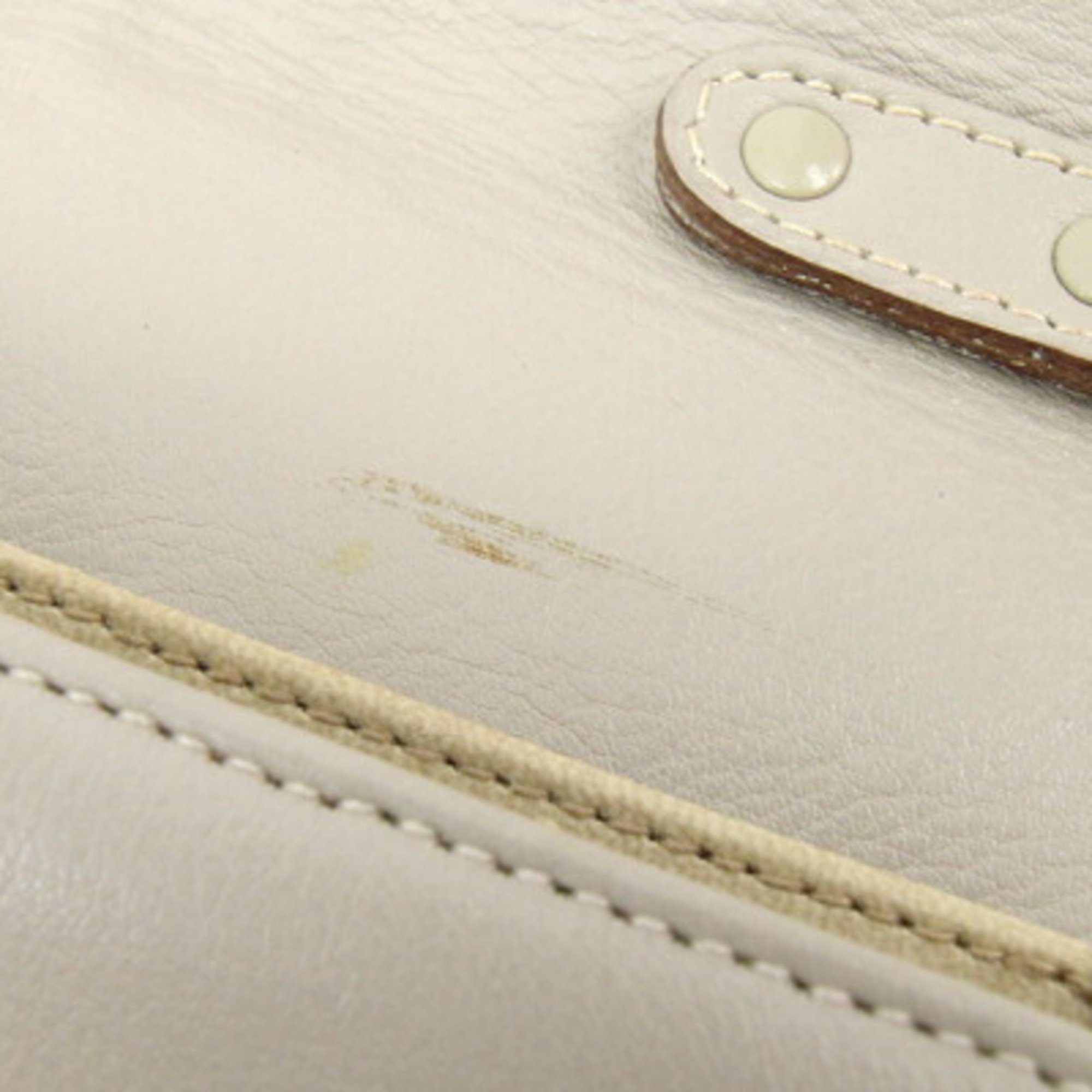 CELINE Triomphe shoulder bag, ivory beige leather, old, women's,