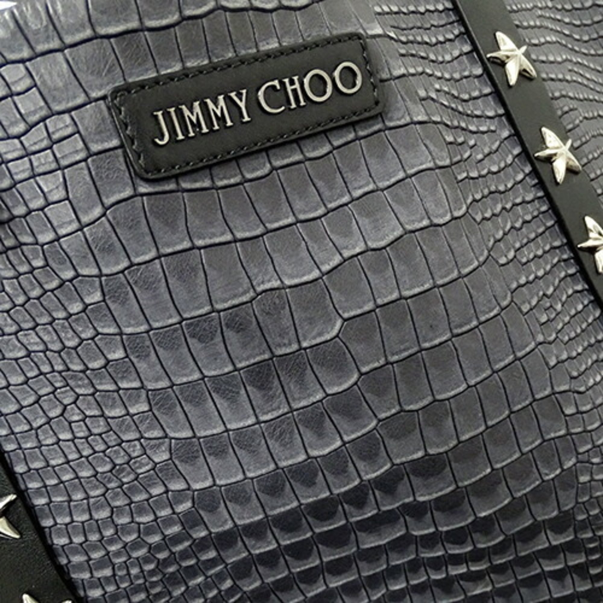 JIMMY CHOO Bag Women's Tote Leather Grey Black Studs Stars