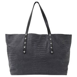 JIMMY CHOO Bag Women's Tote Leather Grey Black Studs Stars