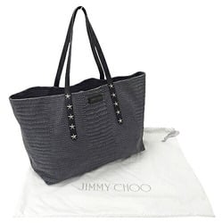 JIMMY CHOO Bag Women's Tote Leather Grey Black Studs Stars