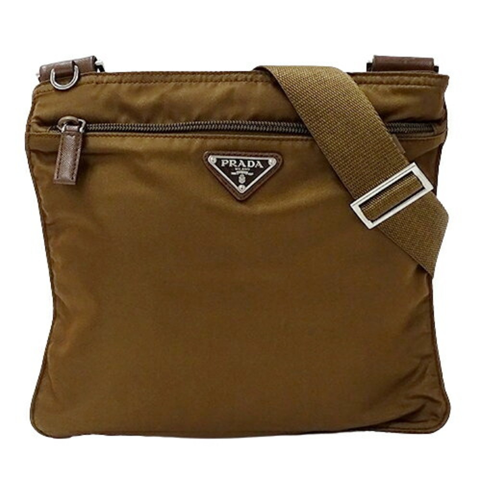 PRADA Bags for Women and Men Shoulder Nylon Bronze Brown