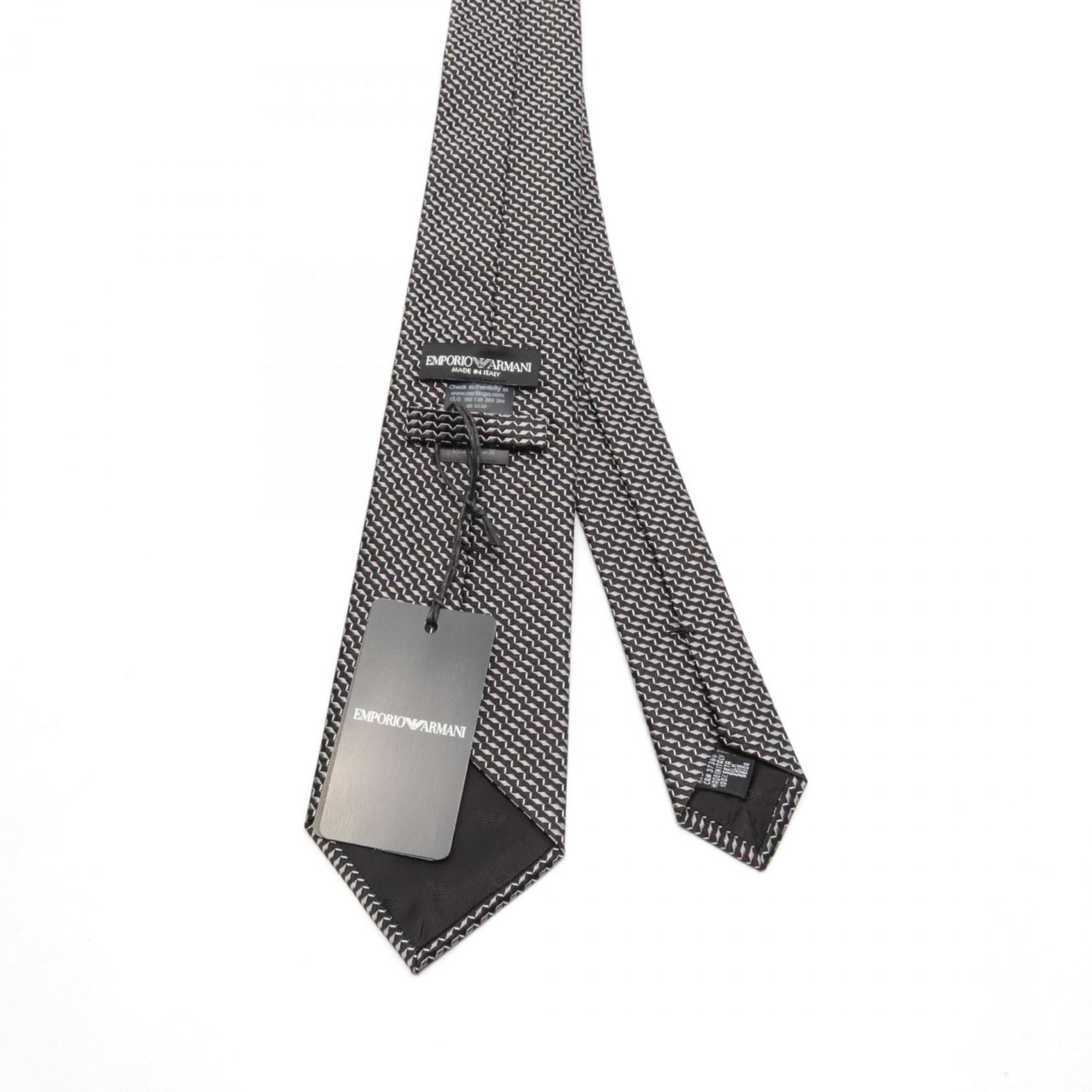 Emporio Armani Necktie Clothing Silk Men's Grey Black