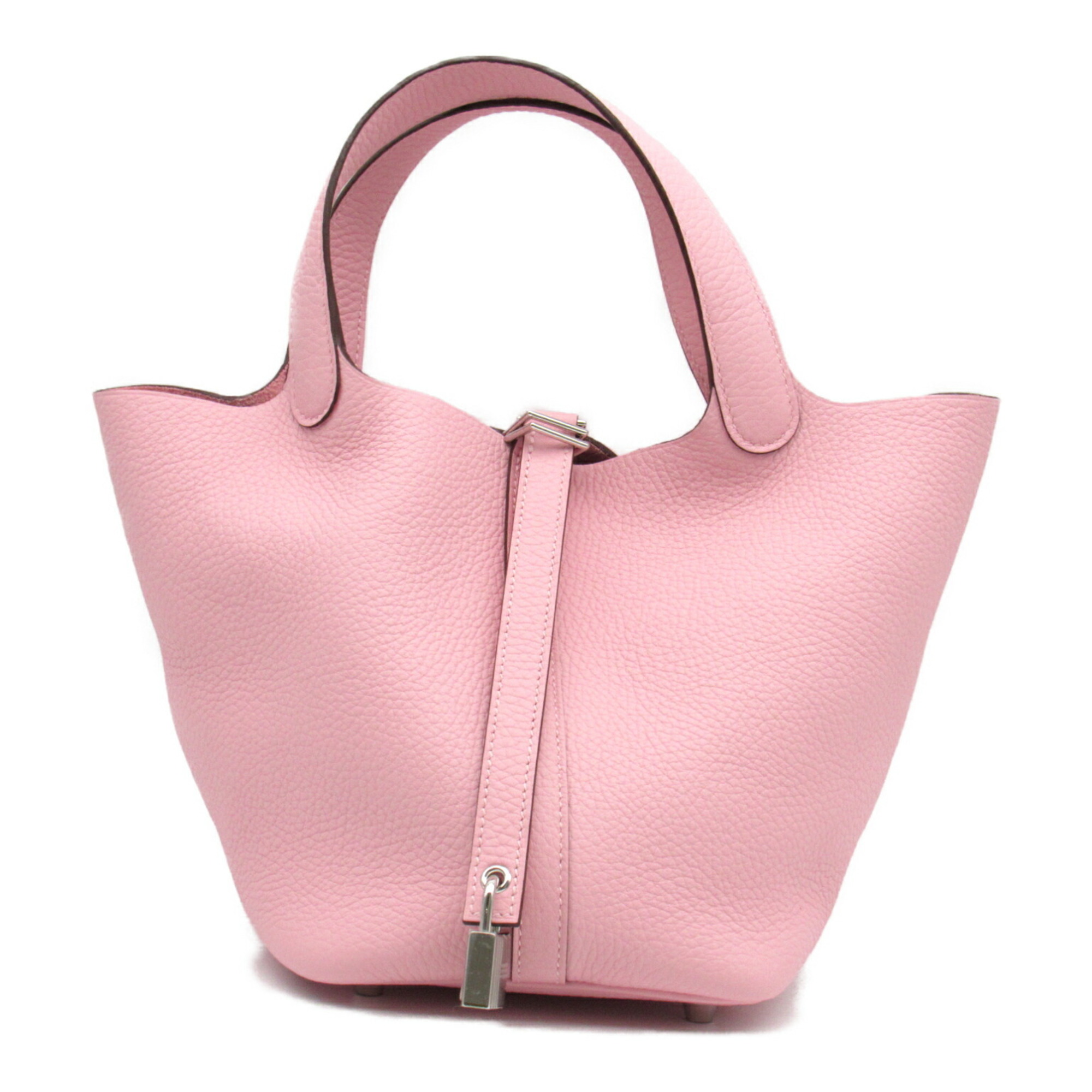 Hermes HERMES Picotin Lock PM Handbag Bag Leather Taurillon Clemence Women's Pink