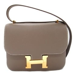 Hermes HERMES Constance Shoulder Bag Leather Epsom Women's Grey