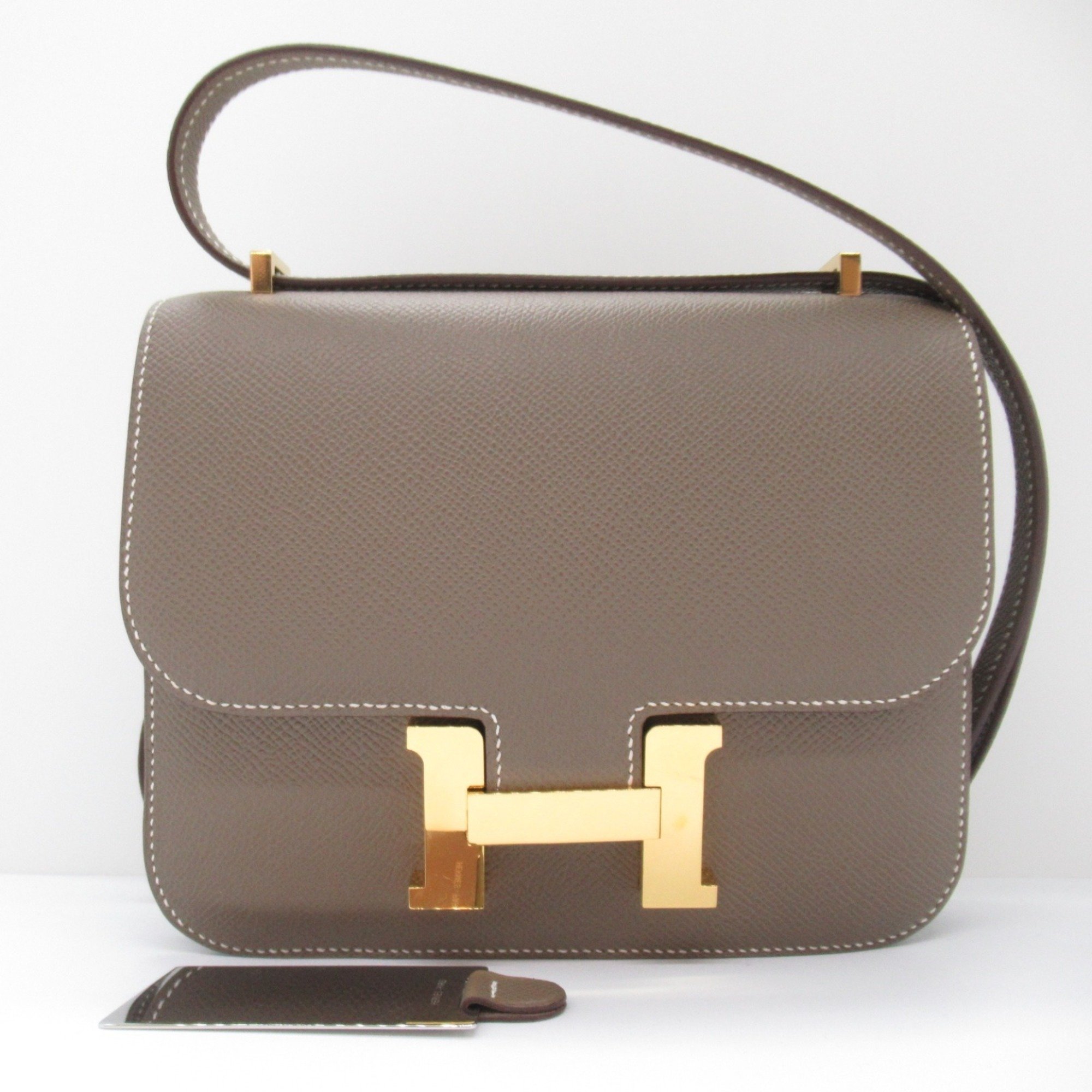 Hermes HERMES Constance Shoulder Bag Leather Epsom Women's Grey