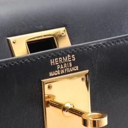 Hermes Kelly 28 Handbag Bag Calfskin (Cowhide) Boxcalf Women's Black