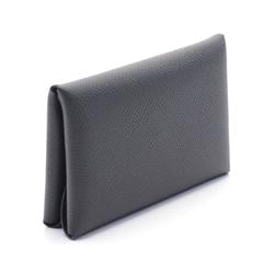 Hermes HERMES Calvi Duo Wallet/Coin Case Wallet Epsom Leather Women's Black