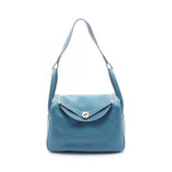 Hermes Lindy 30 Shoulder Bag, Taurillon Clemence, Women's, Blue