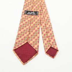 HERMES Necktie Clothing Silk Men's Orange Red Multicolor