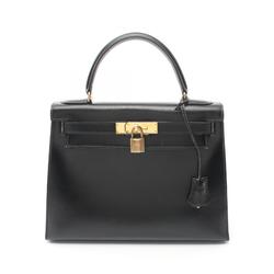 Hermes Kelly 28 Handbag Bag Calfskin (Cowhide) Boxcalf Women's Black