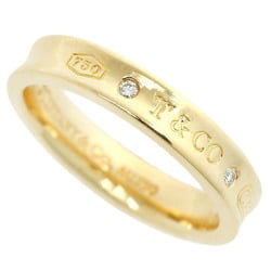 Tiffany & Co. 1837 Ring, 18K Yellow Gold, 2 Diamonds, Size 15