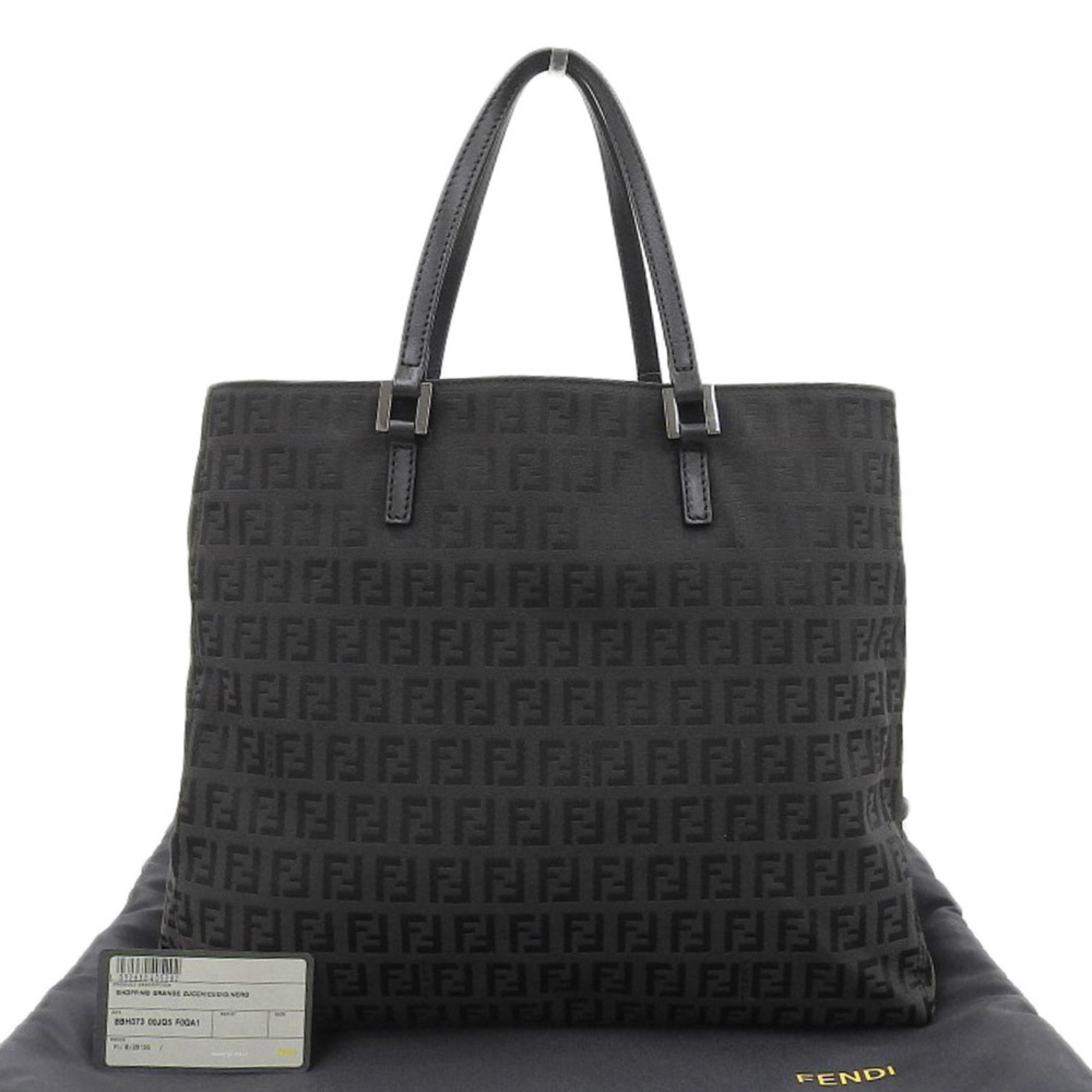 FENDI Zucchino Handbag 8BH073 Black FF Pattern