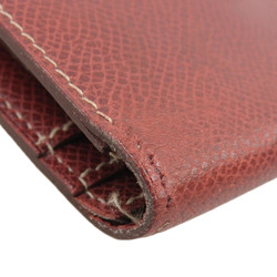 Hermes HERMES Bearn □E engraved bi-fold long wallet Cushvel red GP hardware