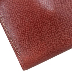 Hermes HERMES Bearn □E engraved bi-fold long wallet Cushvel red GP hardware