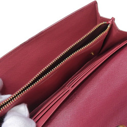 PRADA Bicolor Long Wallet in Leather, Pink