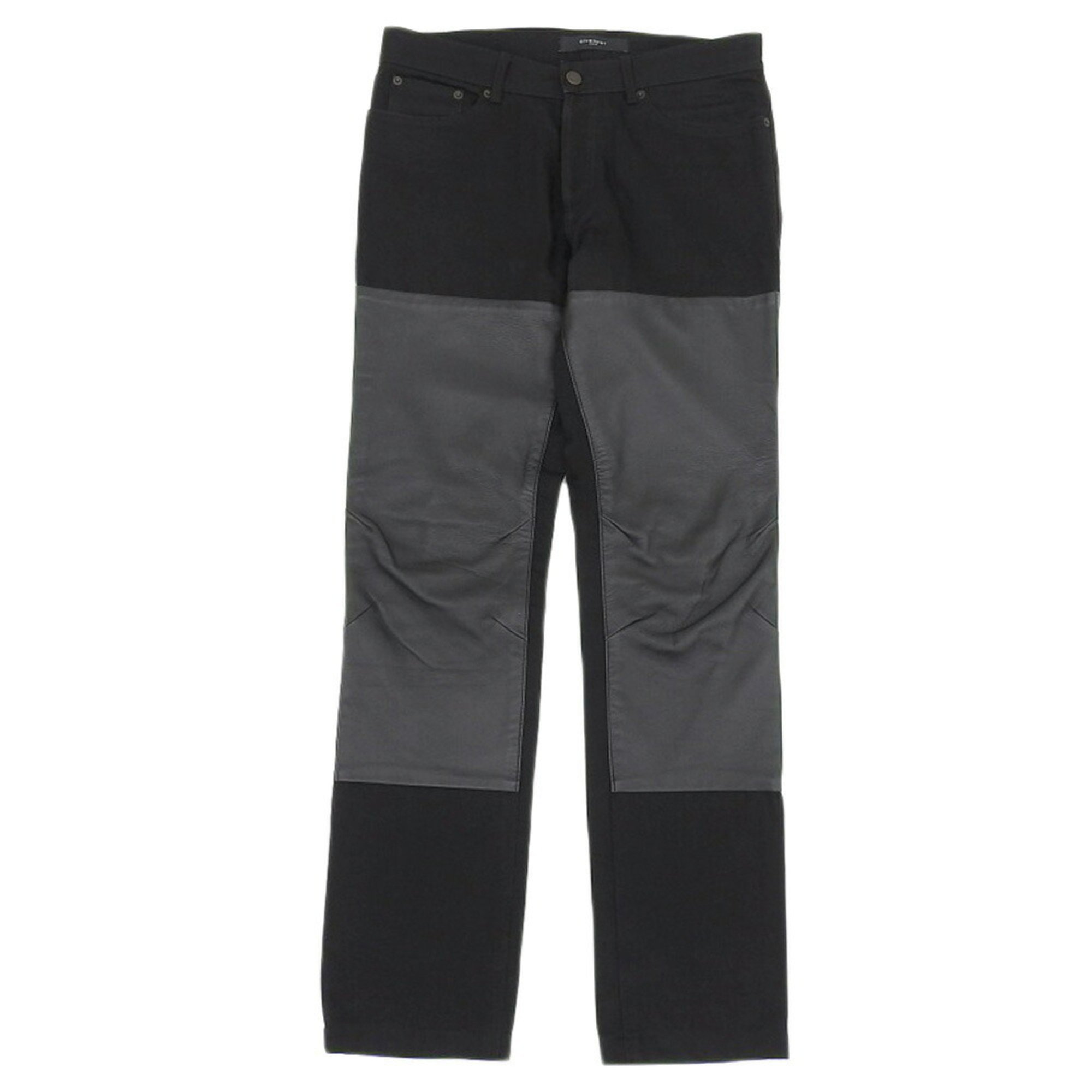 Givenchy GIVENCHY Black Denim 34 Men's Pants x Leather