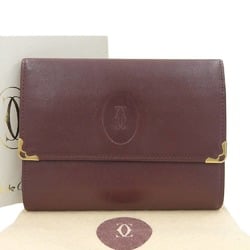 CARTIER Must de Cartier Tri-fold Wallet Leather Bordeaux