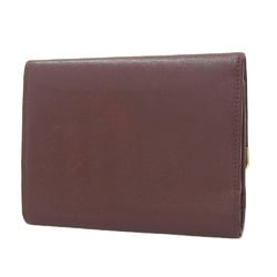 CARTIER Must de Cartier Tri-fold Wallet Leather Bordeaux