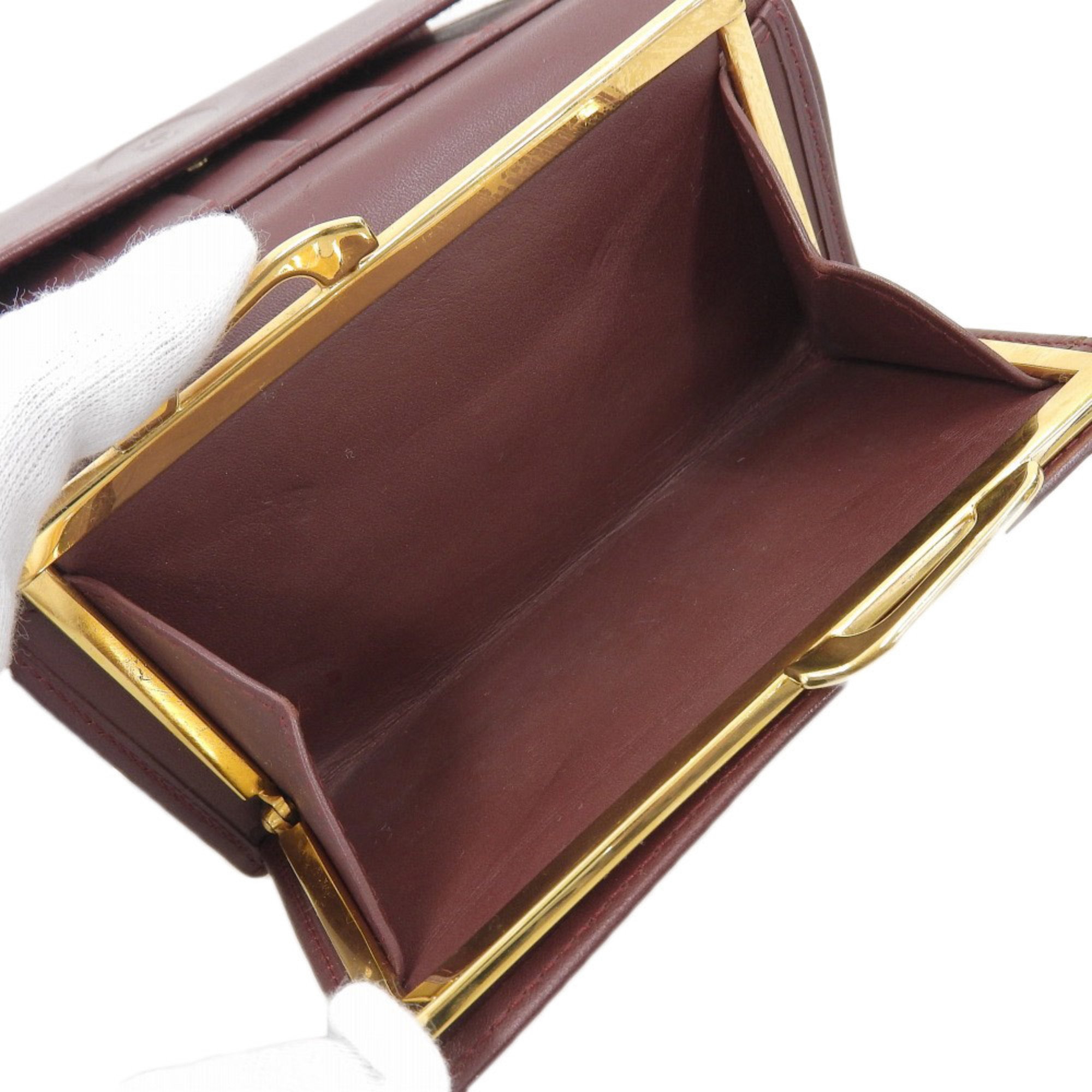 CARTIER Must de Cartier Tri-fold Wallet Leather Bordeaux