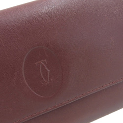 CARTIER Must de Cartier Tri-fold Wallet Leather Bordeaux