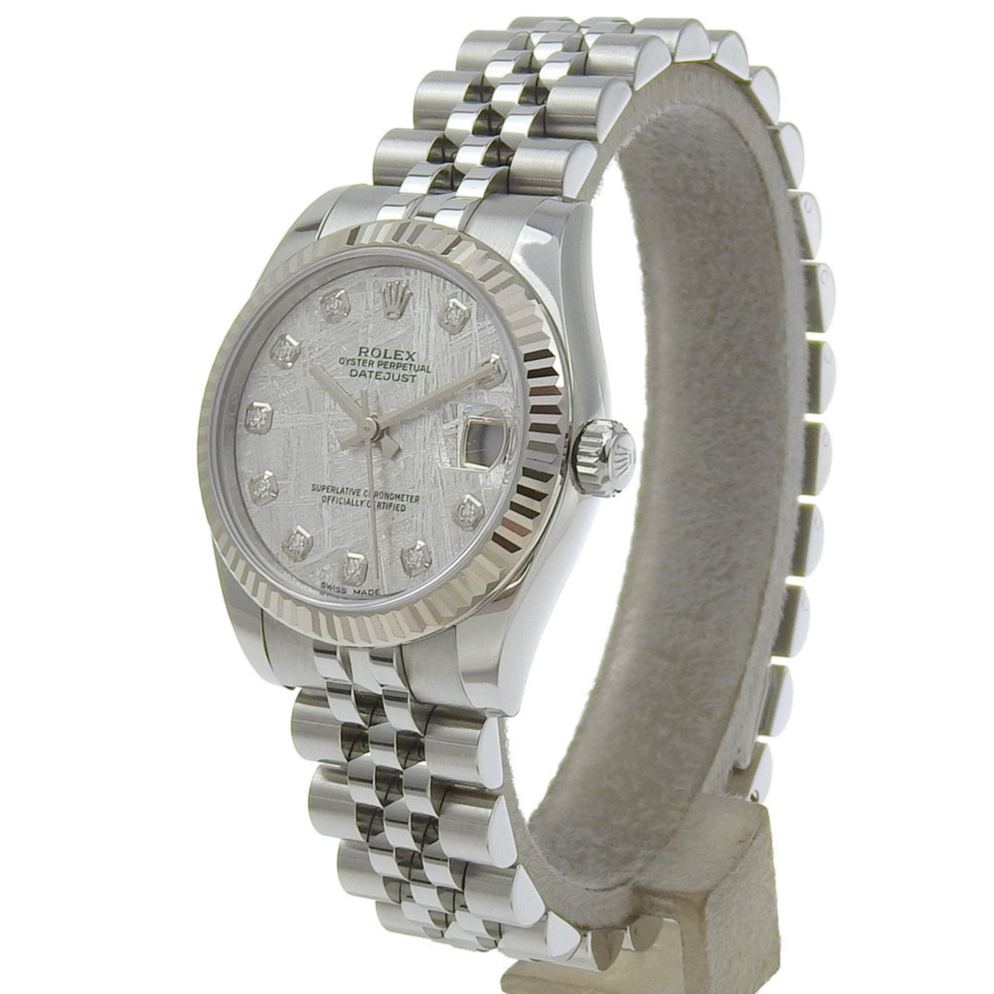 Rolex ROLEX Datejust 178274G Random number Meteorite dial 10P diamond K18WG/SS Automatic winding