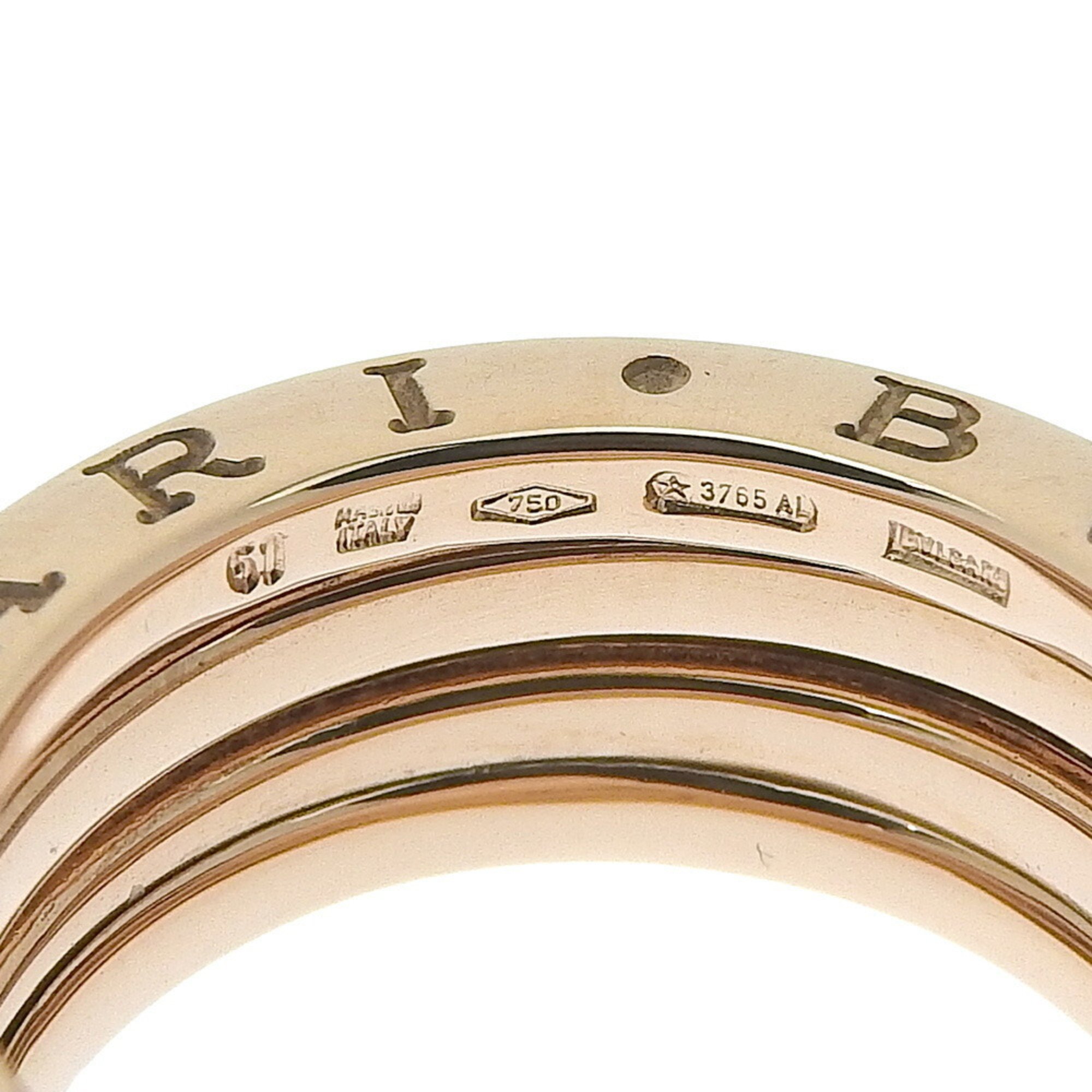 BVLGARI B-ZERO1 B-Zero One Ring 3 Band K18PG Pink Gold #51 Approx. Size 11