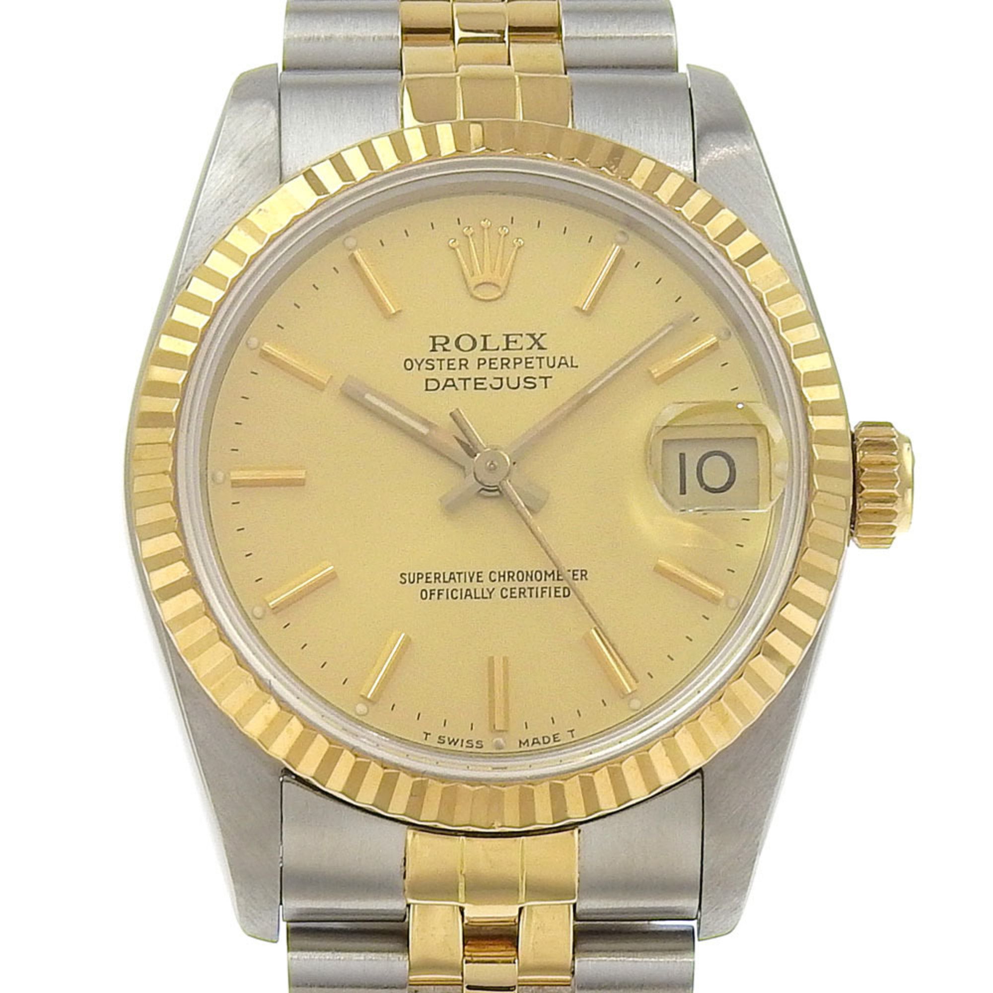 Rolex Datejust Combi 68273 R series (1987-88) Champagne gold dial K18YG/SS Automatic 31mm