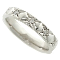 CHANEL Matelasse Ring, Platinum, Pt950, 10P Diamond, Full #49, Size 8.5