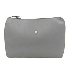 CHAMBORD SELLIER Clutch bag, second shrink leather, grey