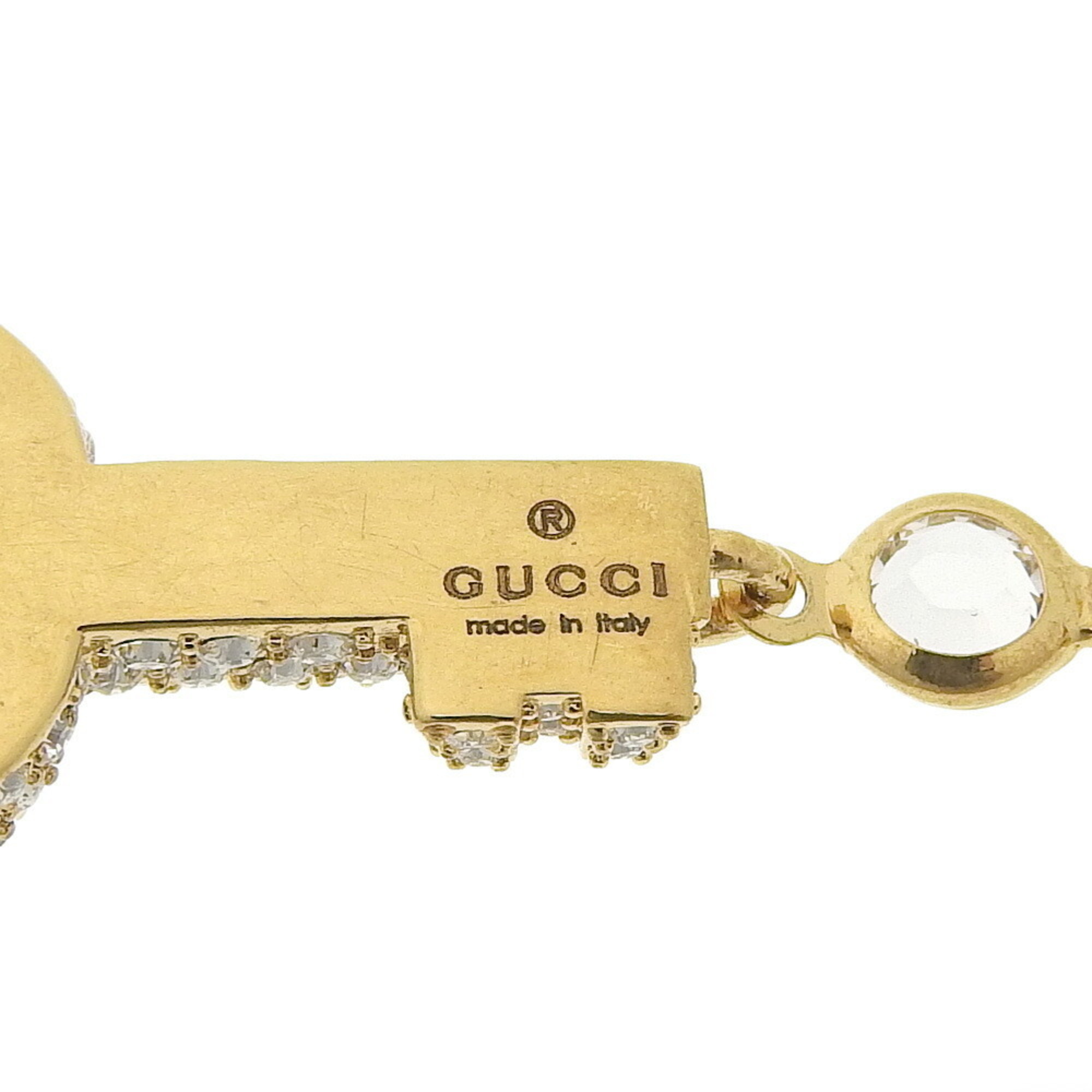 GUCCI Double G Key Bracelet 645623 J1D50 8062 Rhinestone