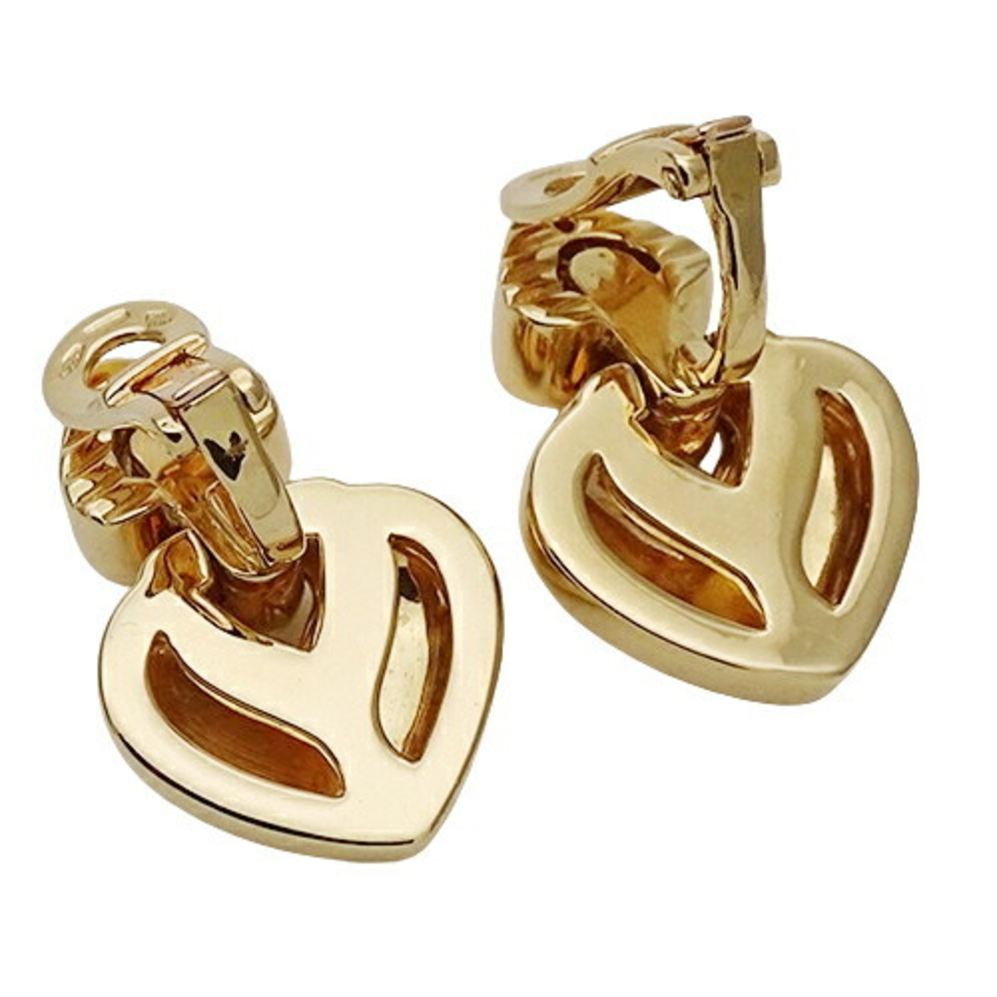 BVLGARI Earrings for Women, 750YG Doppio Cuore Heart, Yellow Gold