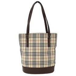 Burberry Bag Women's Tote Canvas Leather Beige Brown Check