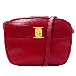 Salvatore Ferragamo Ferragamo Women's Shoulder Bag Leather Vara Red BA214183