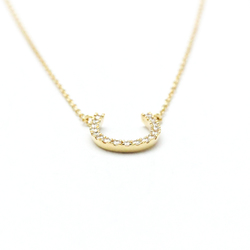 Star Jewelry Horseshoe Necklace Yellow Gold (18K) Diamond Men,Women Fashion Pendant Necklace Carat/0.05 (Gold)