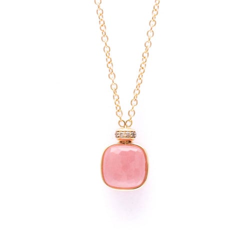 Pomellato Nude Necklace PCC2022_O7000_BRCQR Rose Gold (18K) Chalcedony,Rose Quartz Men,Women Fashion Pendant Necklace (Rose Gold)