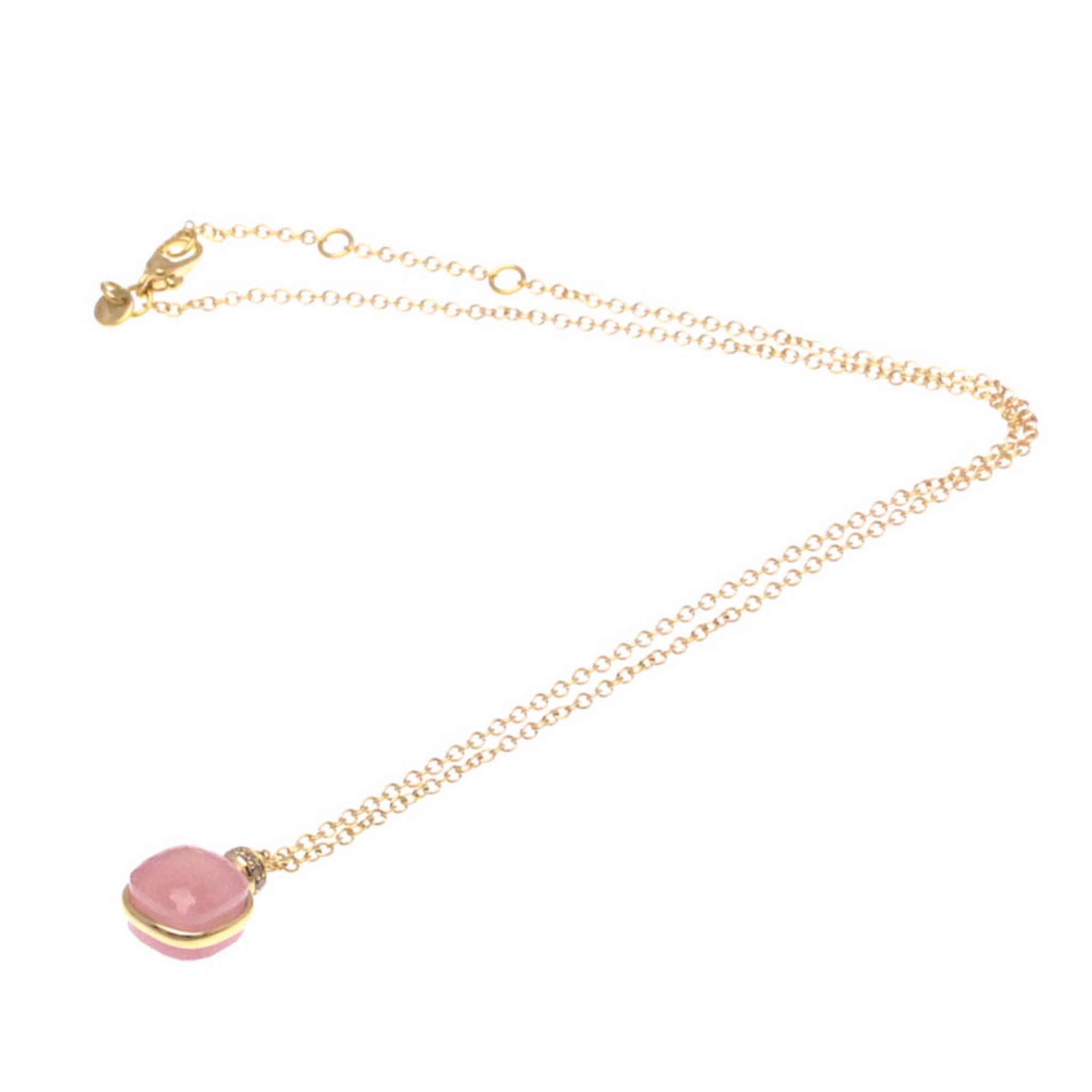 Pomellato Nude Necklace PCC2022_O7000_BRCQR Rose Gold (18K) Chalcedony,Rose Quartz Men,Women Fashion Pendant Necklace (Rose Gold)