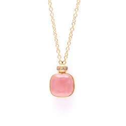 Pomellato Nude Necklace PCC2022_O7000_BRCQR Rose Gold (18K) Chalcedony,Rose Quartz Men,Women Fashion Pendant Necklace (Rose Gold)