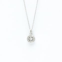 Vendome Aoyama Circle Diamond Necklace White Gold (18K) Diamond Men,Women Fashion Pendant Necklace Carat/0.14 (Silver)