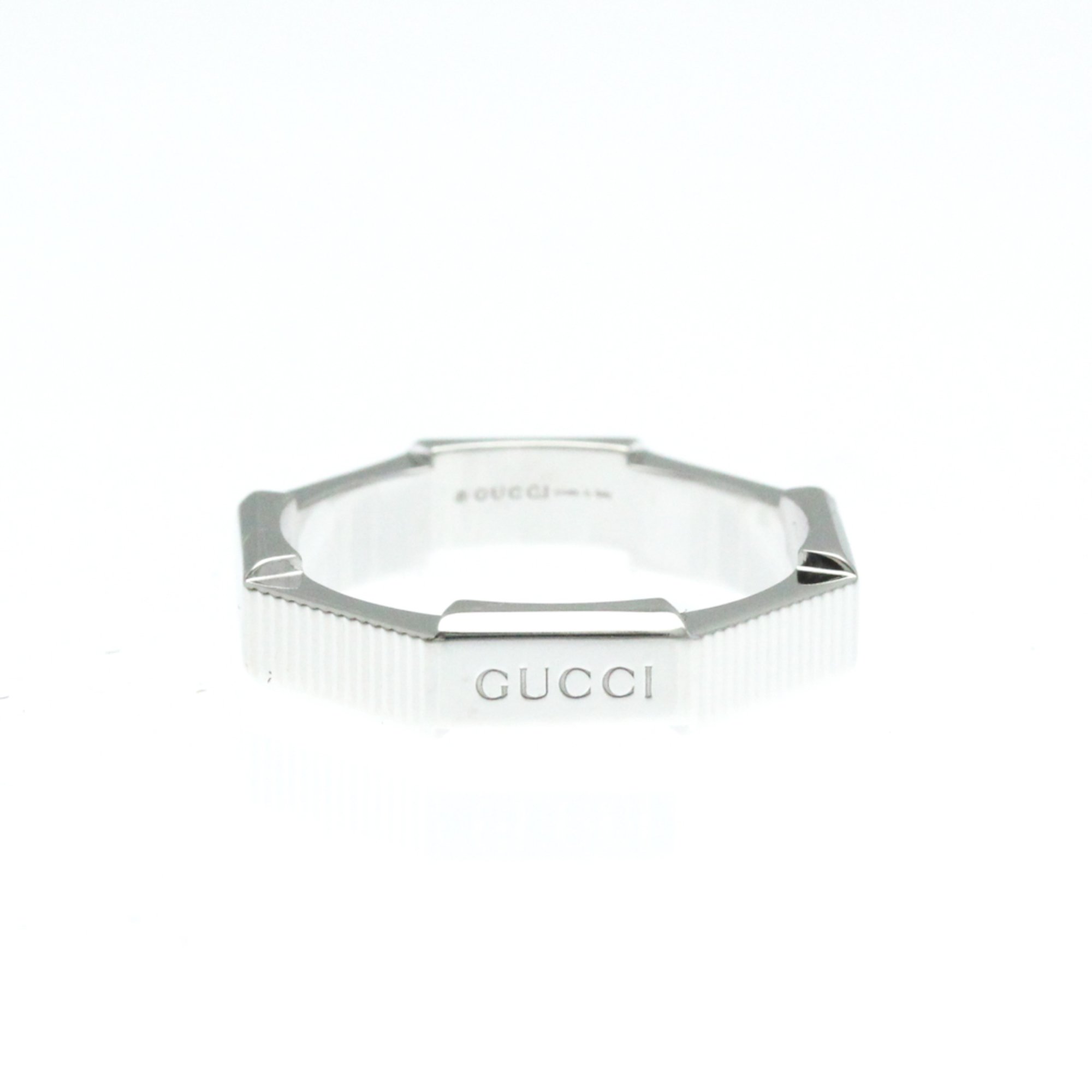 Gucci Link Toe Ring White Gold (18K) Fashion No Stone Band Ring Silver