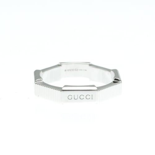 Gucci Link Toe Ring White Gold (18K) Fashion No Stone Band Ring Silver