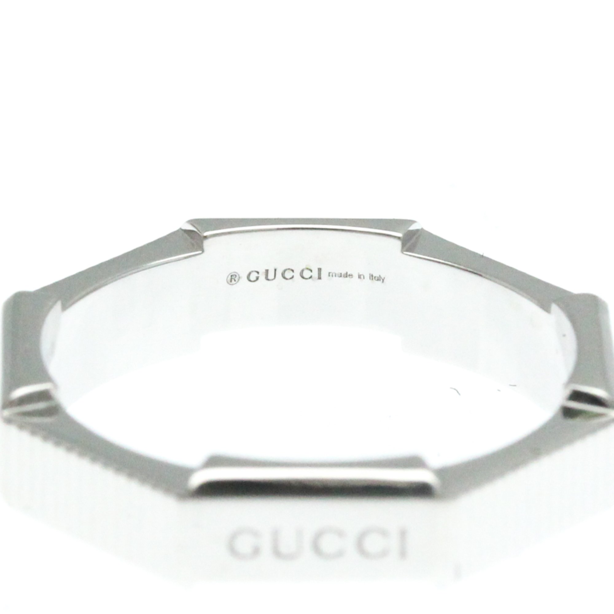 Gucci Link Toe Ring White Gold (18K) Fashion No Stone Band Ring Silver