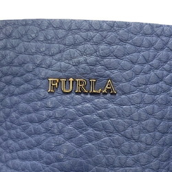 Furla FULRA Leather Capriccio M Hobo Shoulder Tote Bag F6852 Blue JA-19486