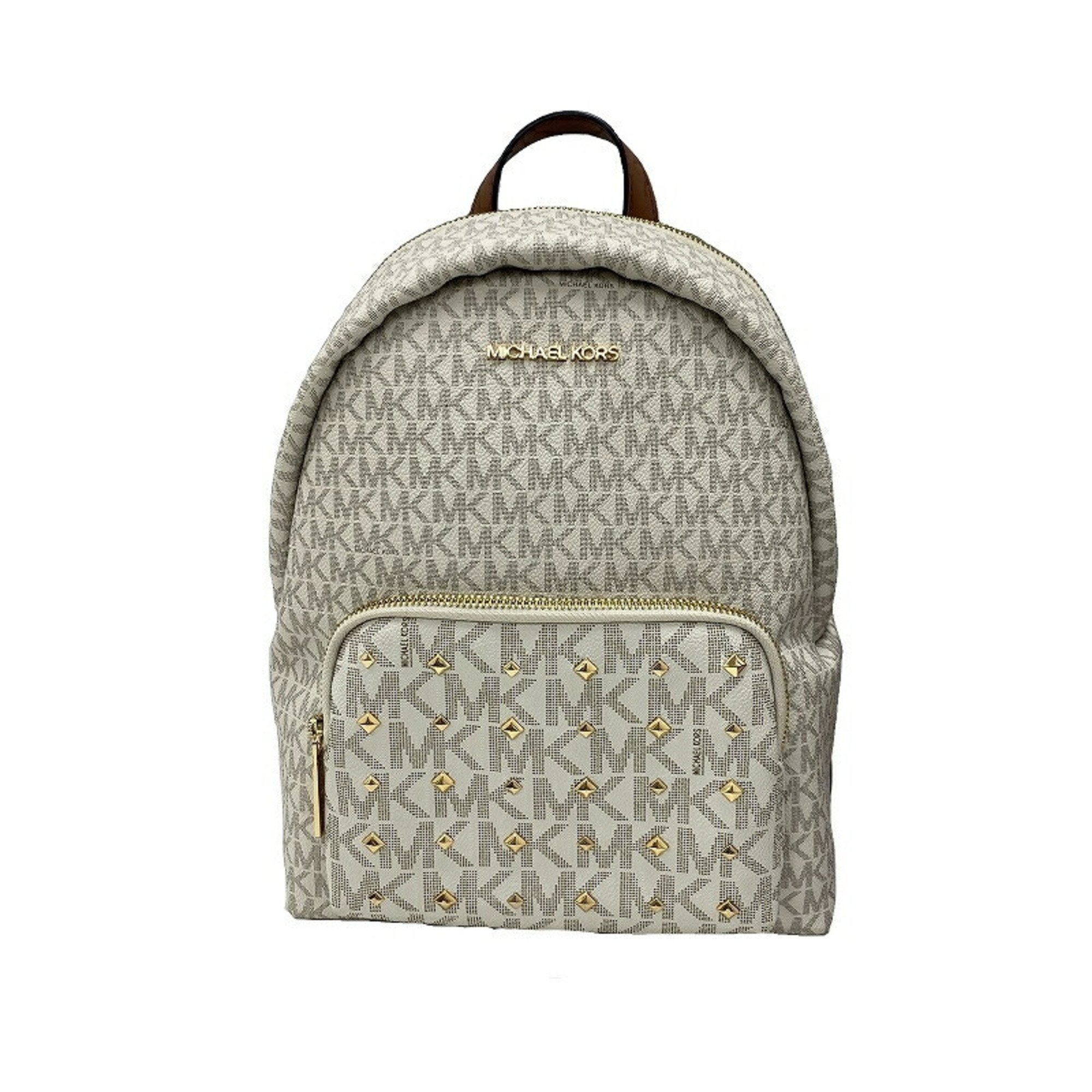 MICHAEL KORS PVC Erin Signature Studded Backpack 35F0GERB2V White JA-19514