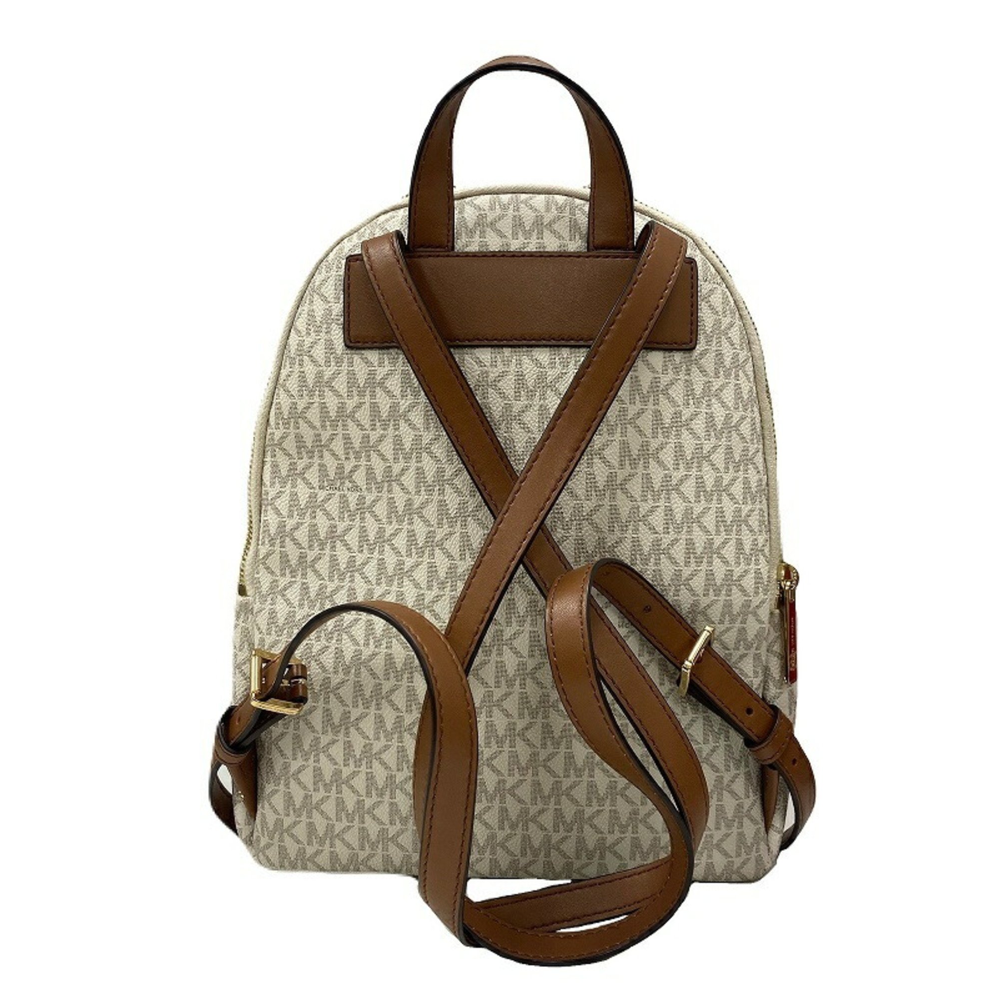 MICHAEL KORS PVC Erin Signature Studded Backpack 35F0GERB2V White JA-19514