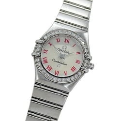 OMEGA Constellation 1466.63 Ladies' Watch Diamond Shell Quartz Stainless Steel SS Silver Pink Polished