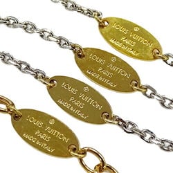 Louis Vuitton LOUIS VUITTON Necklace Women's Metal Sautoir Mania Gold Silver M68075 OB0156 Double Strand Long