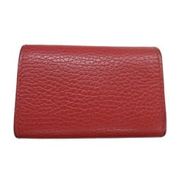 GUCCI 6-ring leather key case for women, GG Marmont, red, 456118