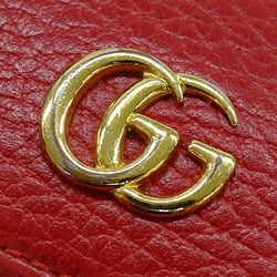 GUCCI 6-ring leather key case for women, GG Marmont, red, 456118